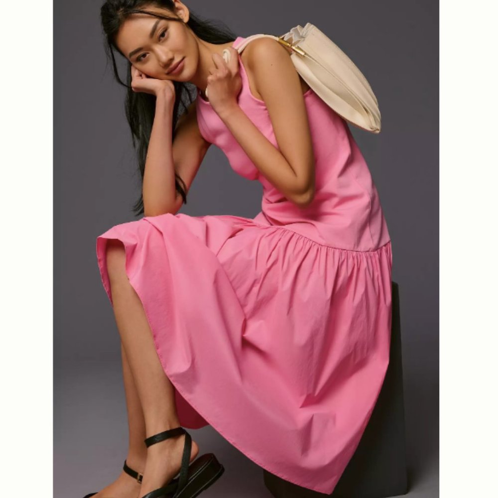 Brand New Maeve Pink Sleeveless Flounce Dress